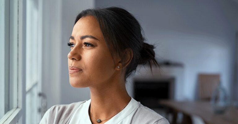 woman thinking about being in school while pregnant